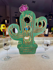 Cactus Wooden Wine Rack - Gift for Wine Lovers