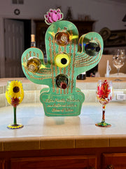 Cactus Wooden Wine Rack - Gift for Wine Lovers