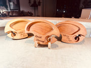 Wooden Appetizer Tray with Wine Glass Holder