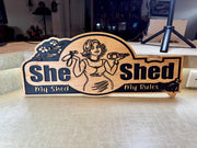 She Shed Wooden Sign - Wall Decor